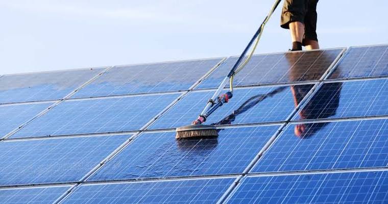 Commercial solar array cleaning