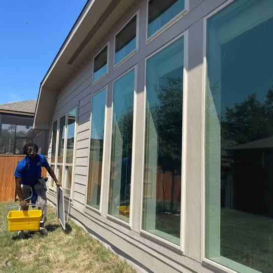 Working a row of tall picture windows